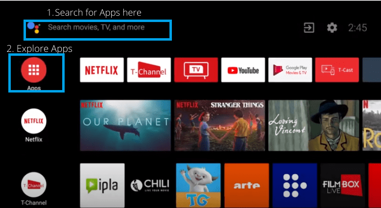 Aps on Android TV