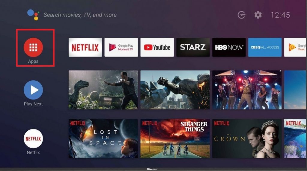 Apps on Android TV