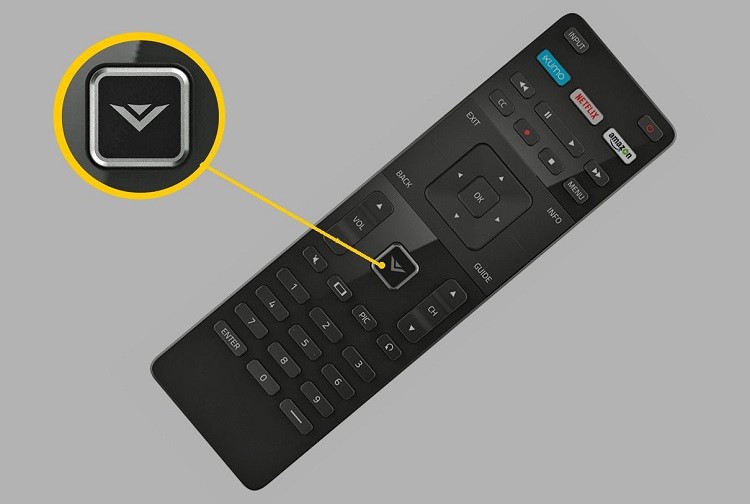 Vizio TV remote V button