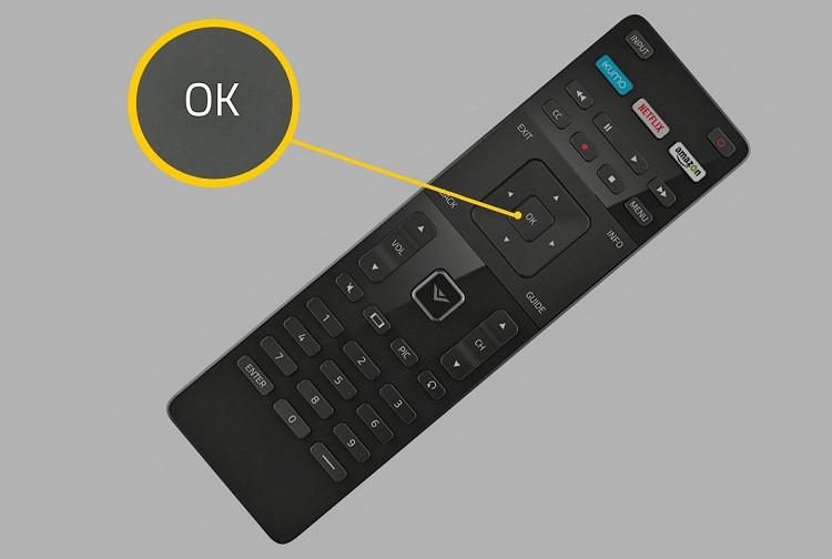 Vizio TV remote OK button