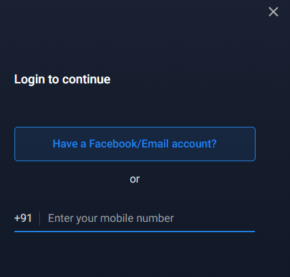 enter your mobile number to login