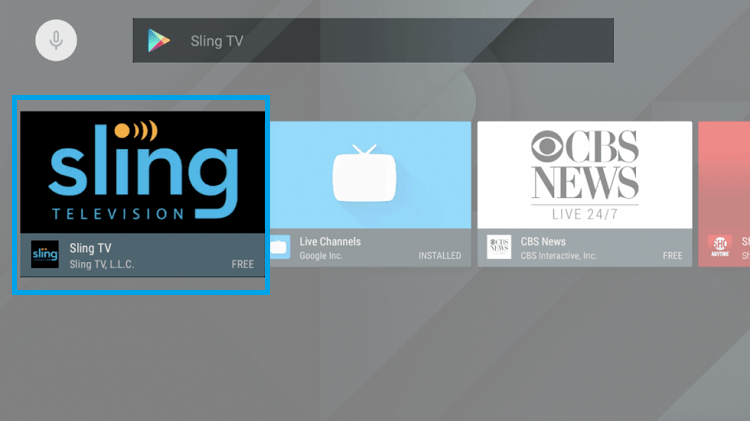 Install Sling TV on JVC Android TV