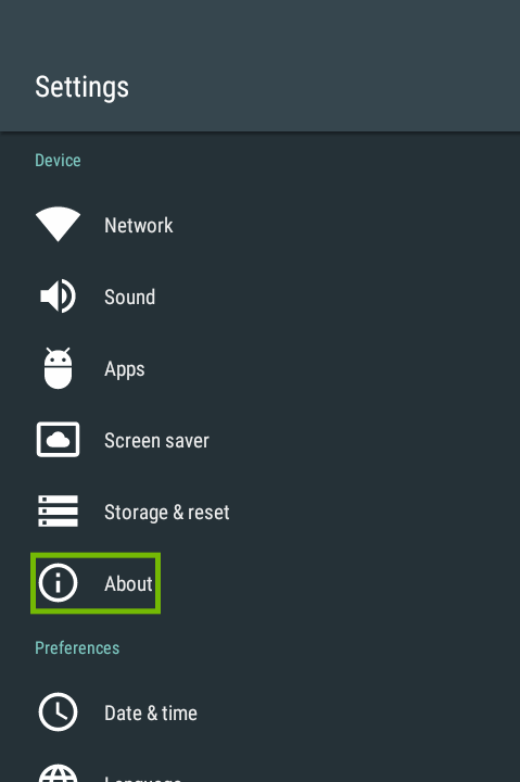 Android TV Settings