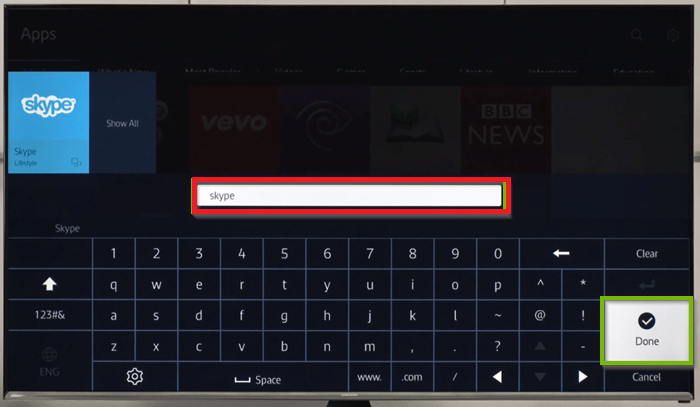 Search Apps on Samsung TV