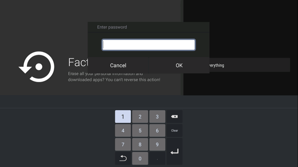 Enter Android TV PIN