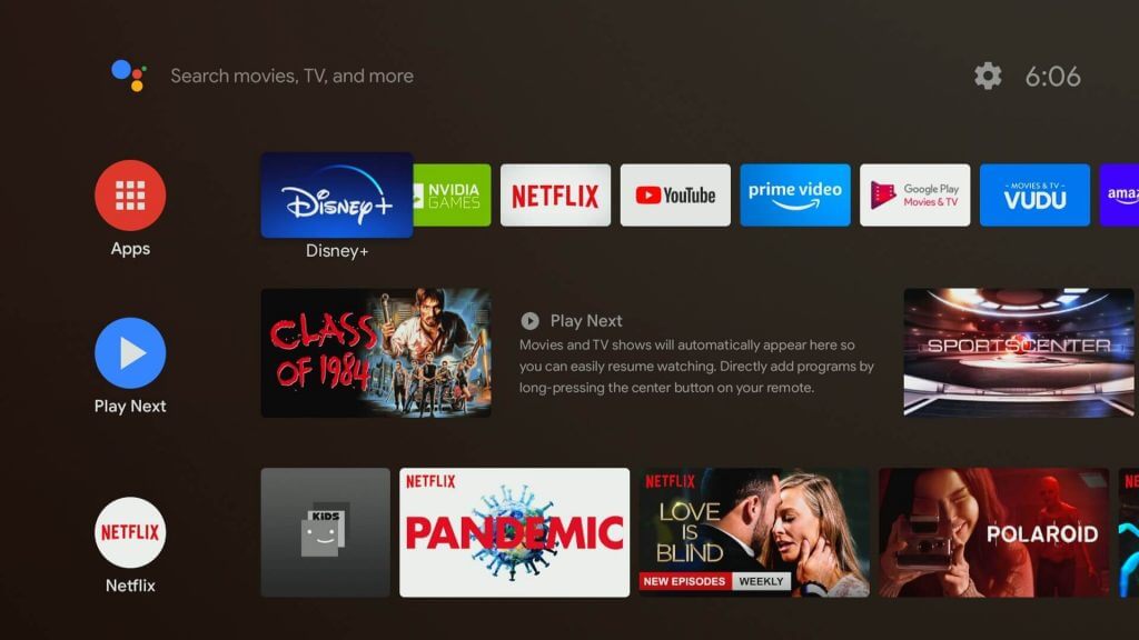 Select Apps on JVC Android TV