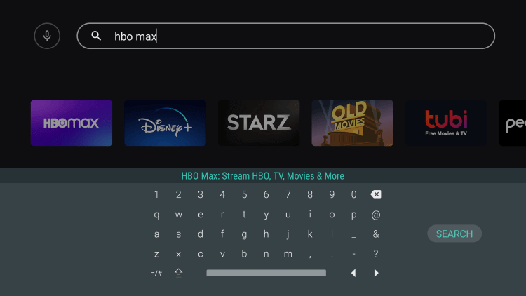 Search for HBO Max on JVC Smart TV