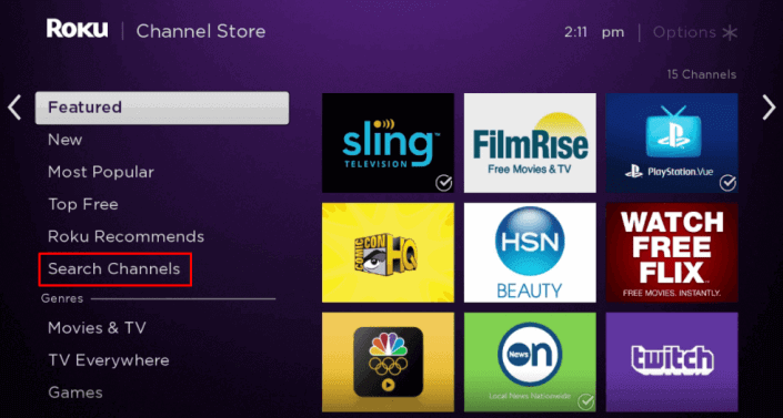 Select Search Channels - HBO max on JVC Smart TV