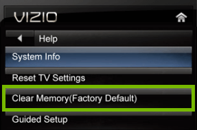 Tap Clear Memory (Factory Defualt)