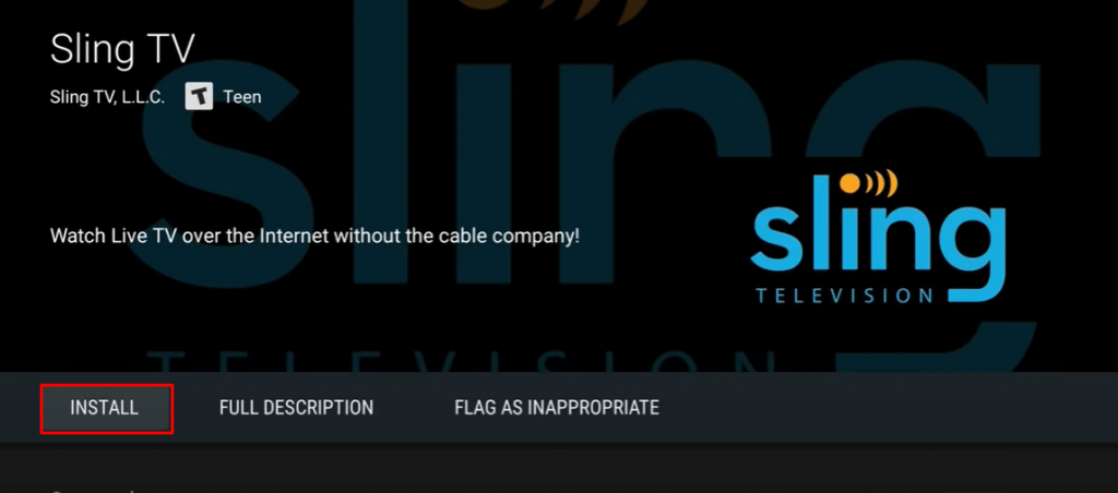 Install Sling TV on Toshiba Android TV