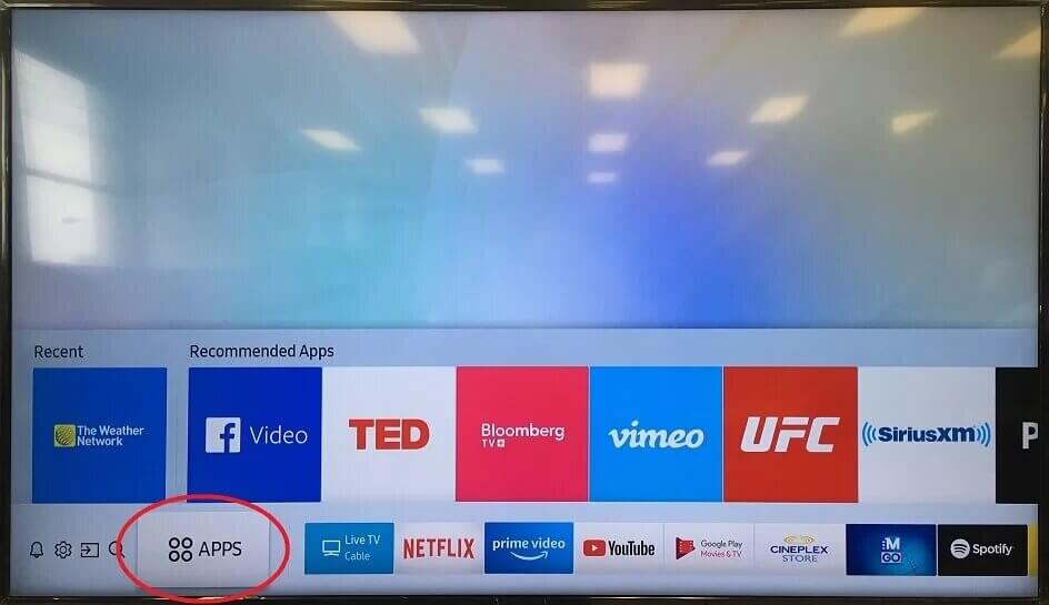 Click Apps on Samsung Smart TV