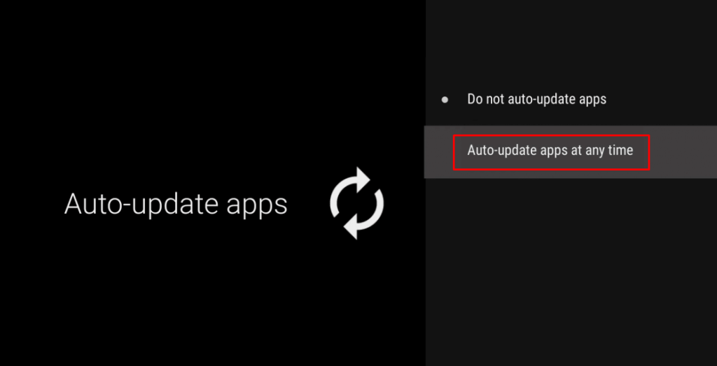 Click Auto-update apps at any time