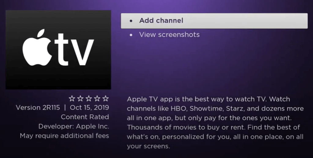 Add channel to install Apple TV on JVC Smart TV