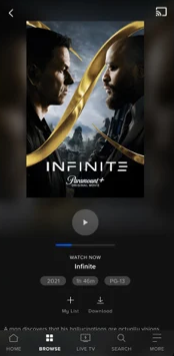 Click Cast icon - Paramount Plus on Sony Smart TV