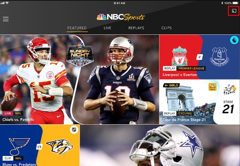 Tap the Cast icon to watch Super Bowl on LG Smart TV
