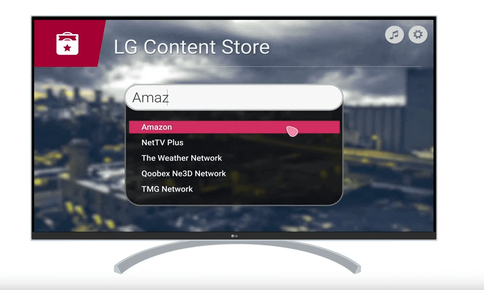 search for Amazon Prime Video to stream it on LG Smart TV