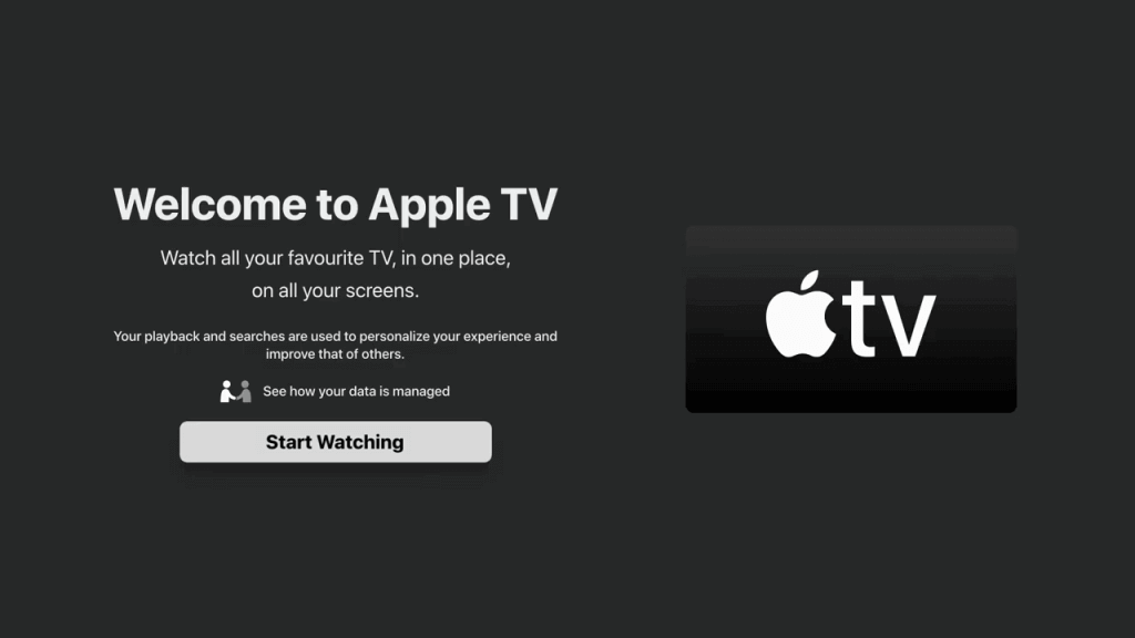 click on start watching to stream contents from Apple TV