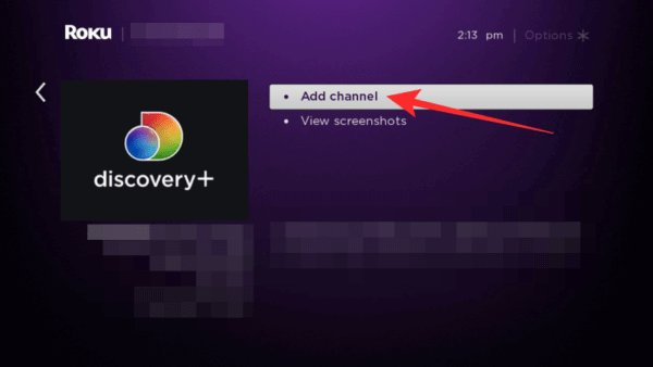 click on add channel to install Discovery Plus on Sharp Smart TV