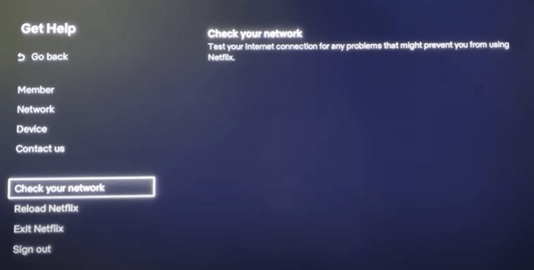Click Check your Network