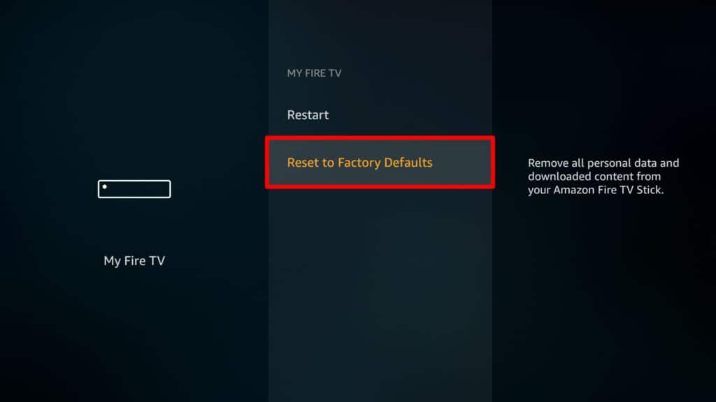 click on Reset to Factory Defaults