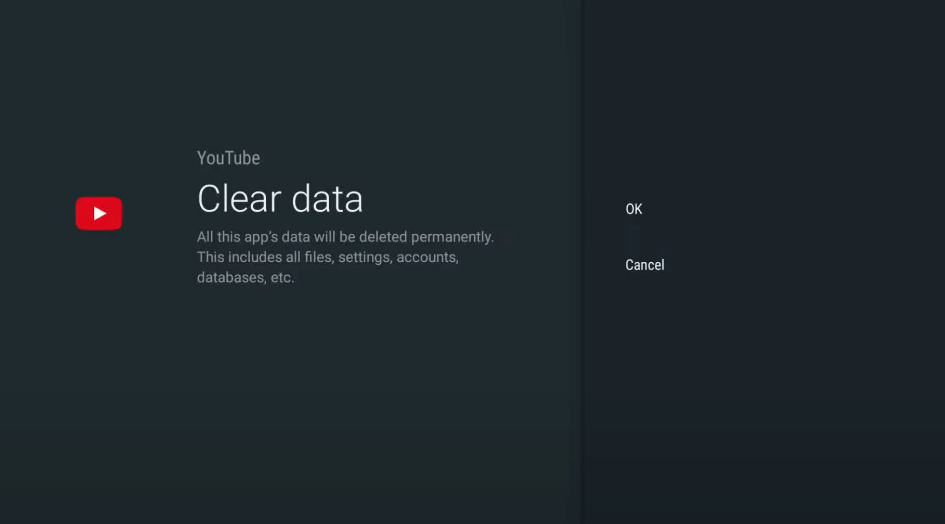 Click OK to clear data