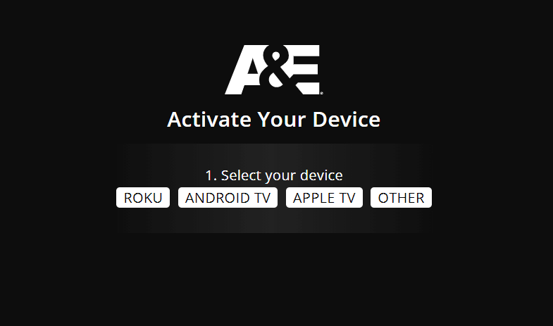 Select Android TV - A&E on Sony Smart TV