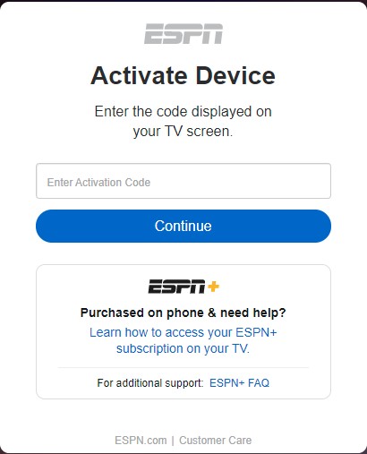 Click on Activate to stream ESPN on Samsung Smart TV. 










