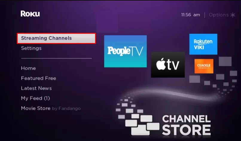 Select Streaming channel on Philips Roku TV