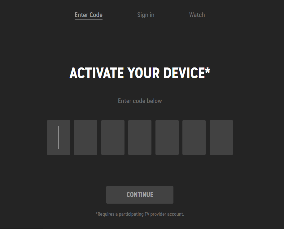 enter the activation code to activate comedy central on sony smart tv