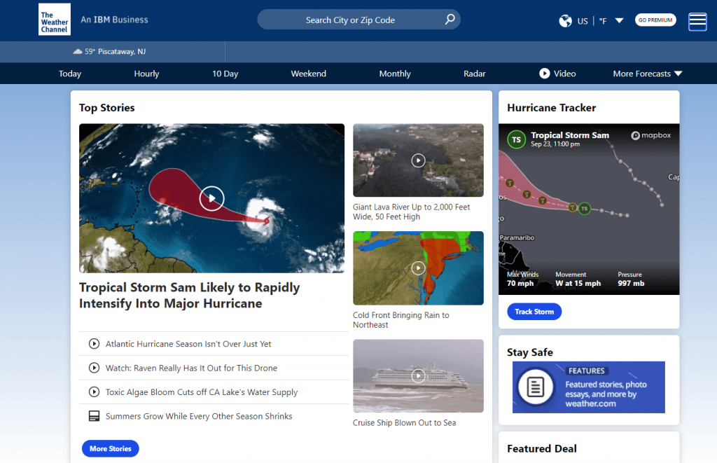 The Weather Channel website