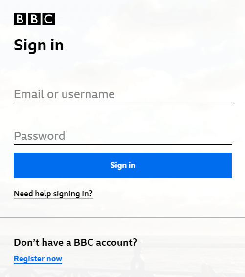 Sign in to your BBC account
