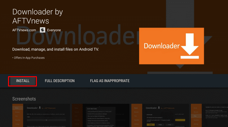 Install downloader on Android TV