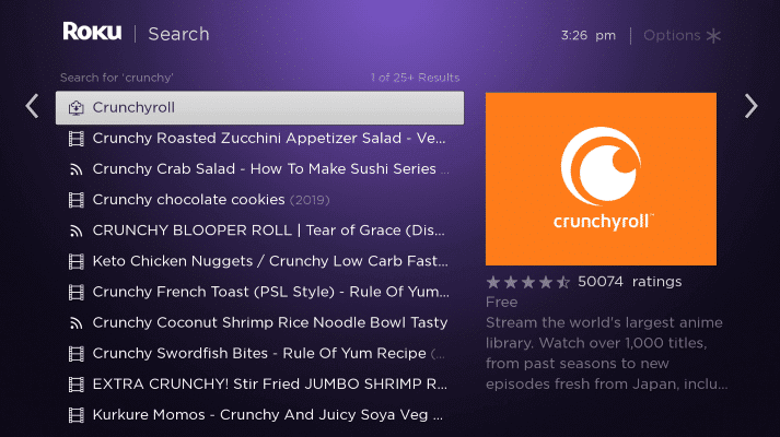 Choose Crunchyroll on Hisense Smart TV