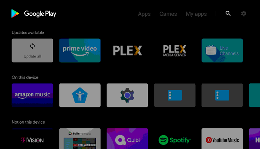open Google Play Store to stream NBC on Toshiba Smart TV