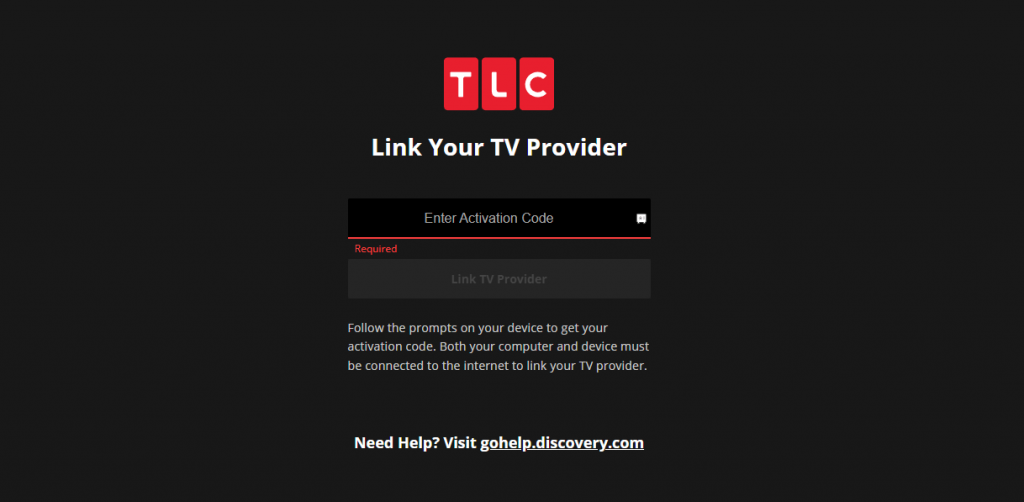  Activation code and Link TV provider.