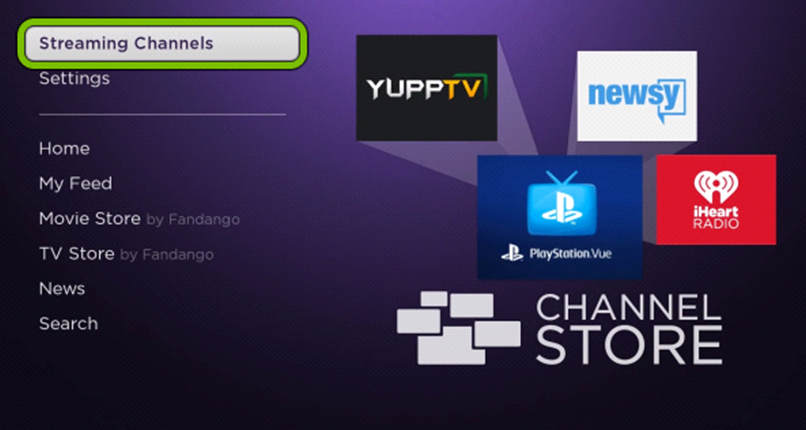 Twitch on Sharp Smart TV - Click Streaming channel option