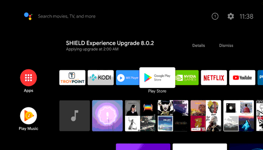 launch Google play store to stream Vimeo on Sharp Smart TV