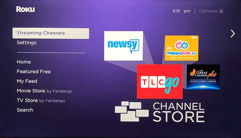streaming channels on Roku
