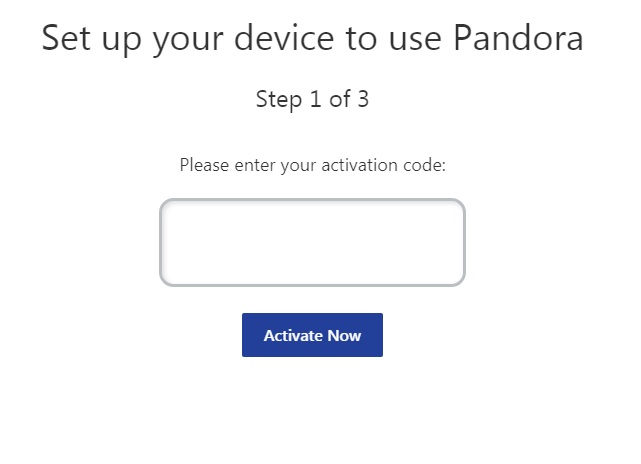 go to pandora activation site to stream Pandora on Sharp Smart TV