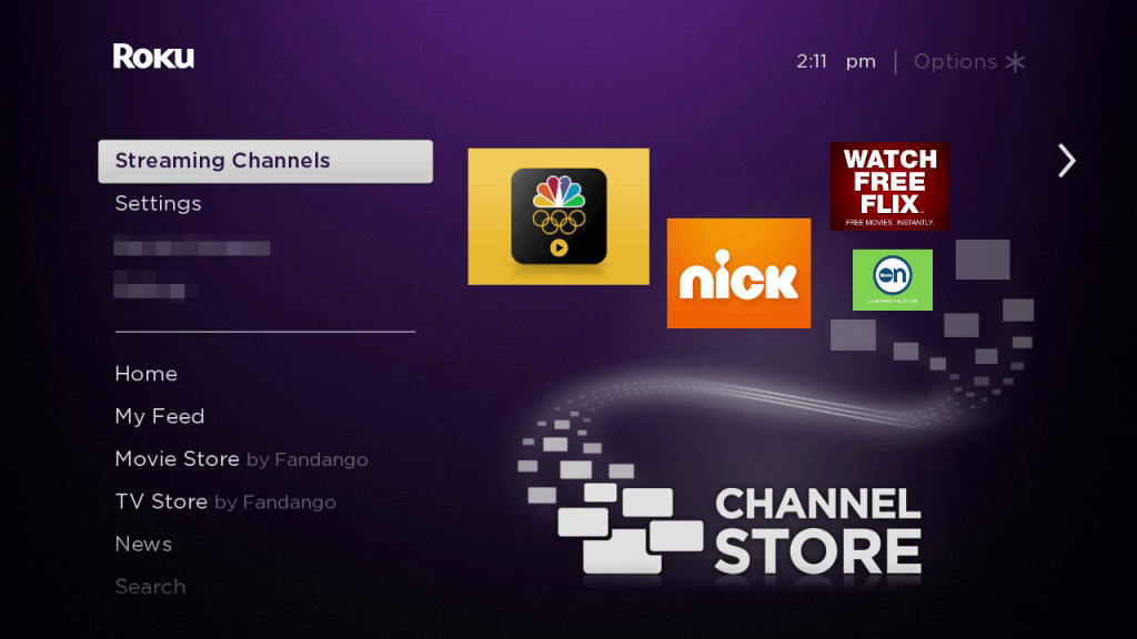 Select search under the Streaming Channels