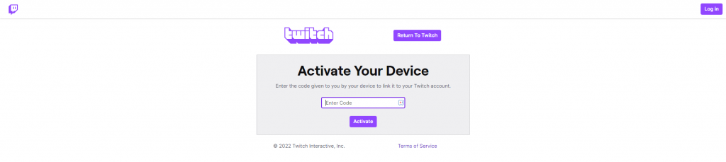 Twitch activation code