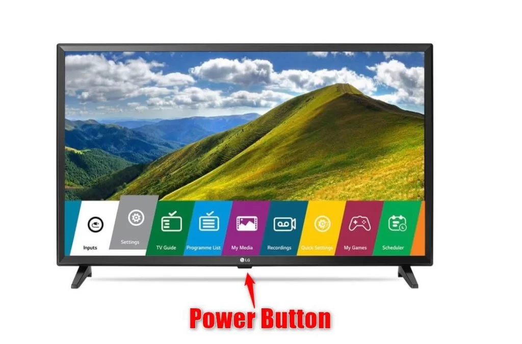 Power button on LG TV