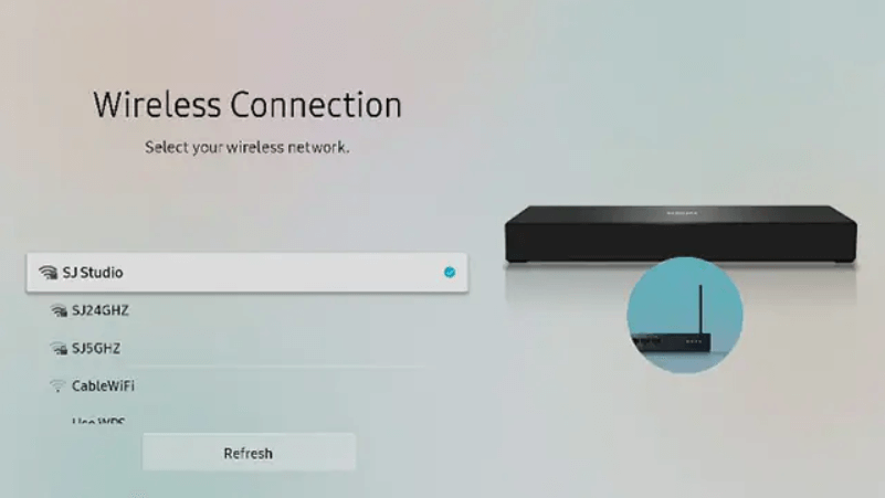 choose your network to Connect Samsung Smart TV to WiFi 