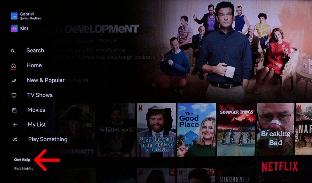 tap get help to logout of netflix on lg smart TV 