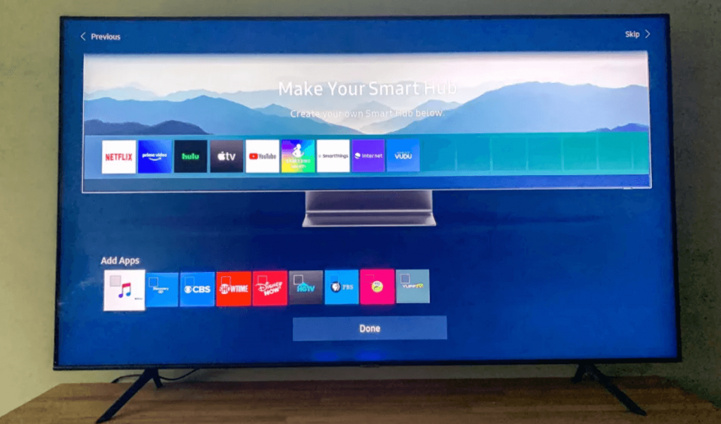 add apps to smart hub to set up your samsung tv 