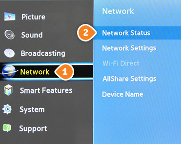 tap network status from network 