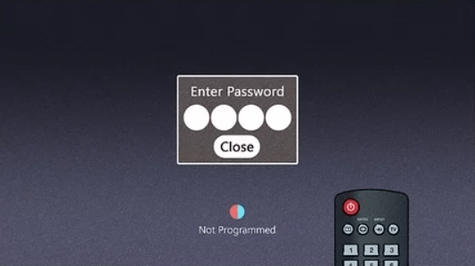 enter the password code on the screen 