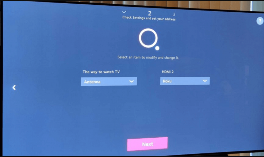 select the tv source to set up lg tv 
