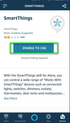 Enable Samsung SmartThings