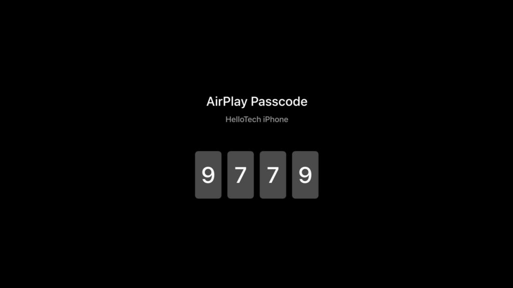 Enter the code to AirPlay on Roku